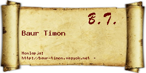 Baur Timon névjegykártya